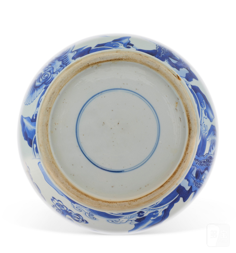 GRANDE POTICHE COUVERTE EN PORCELAINE BLEU BLANC À DÉCOR DE QILIN  CHINE, DYNASTIE QING, ÉPOQUE KANGXI (1662-1722) - 图4